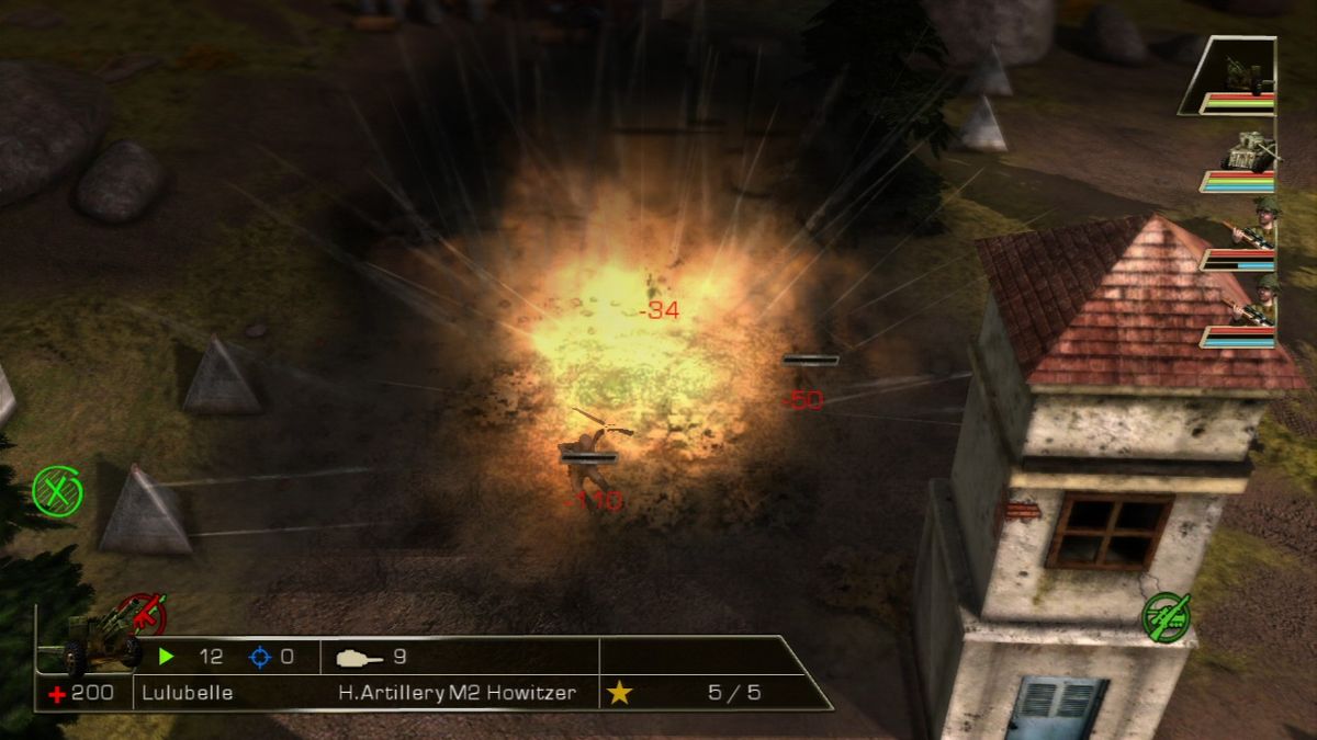 History Legends of War: Patton (PlayStation 3) screenshot: Artillery strike