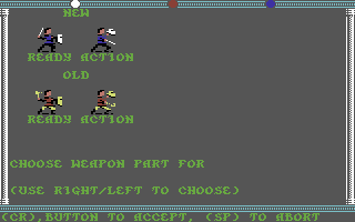 Champions of Krynn (Commodore 64) screenshot: Editing a character's combat graphic