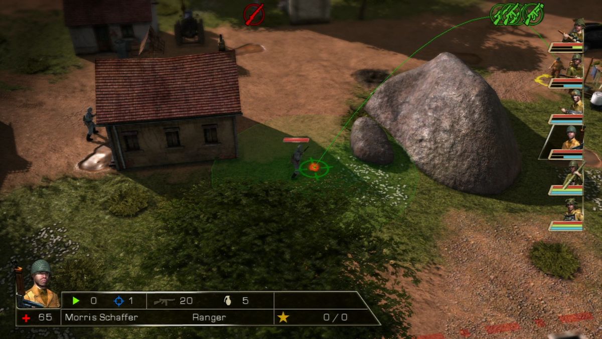 History Legends of War: Patton (PlayStation 3) screenshot: Grenade throwing arc