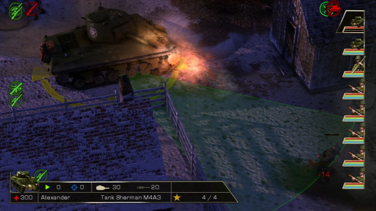 History Legends of War: Patton (PlayStation 3) screenshot: Sherman tank is more effective against enemy infantry