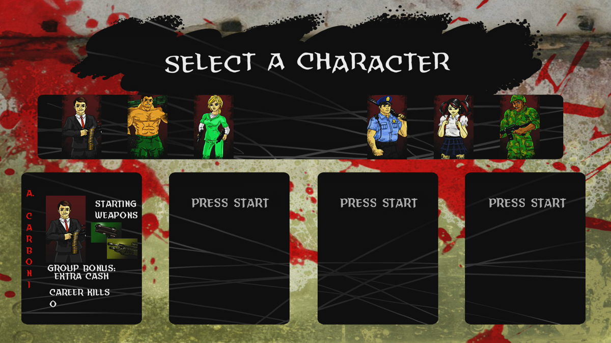 Undead Empire: Hellfire (Xbox 360) screenshot: Character selection (Trial version)