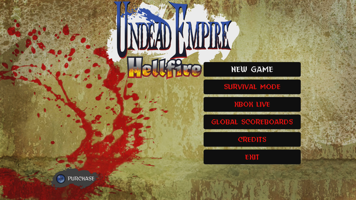 Undead Empire: Hellfire (Xbox 360) screenshot: Main menu (Trial version)