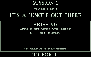 Cannon Fodder (DOS) screenshot: Your objectives aren't very diversified.