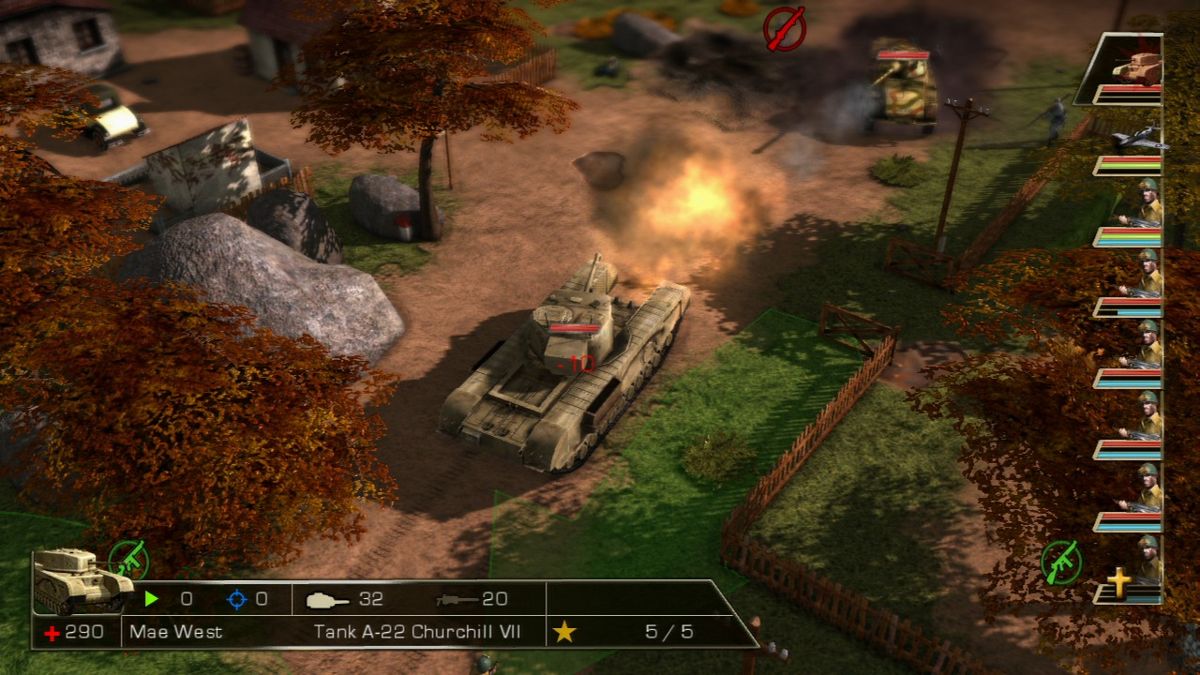 History Legends of War: Patton (PlayStation 3) screenshot: Armored car is no match for a tank