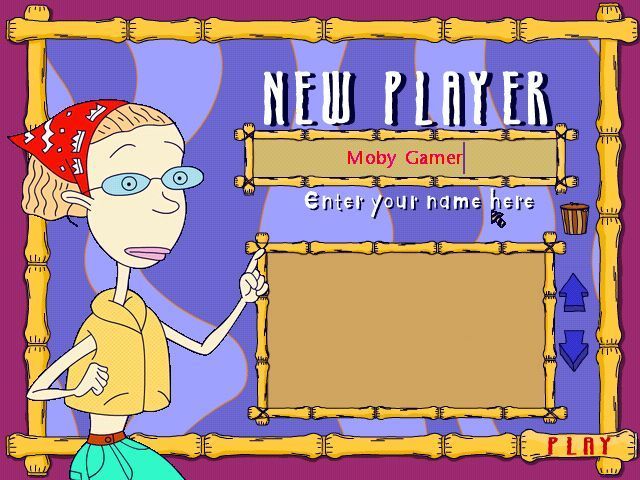 The Wild Thornberrys: Rambler (Windows) screenshot: Before they can play the gamer must select / create a player id