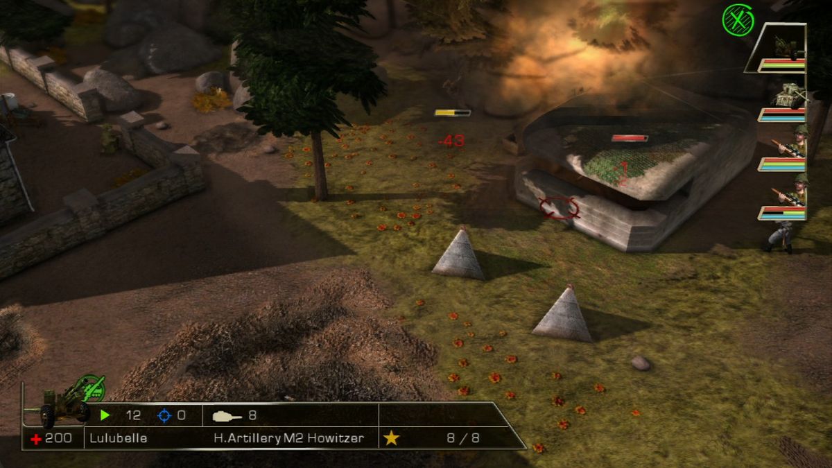 History Legends of War: Patton (PlayStation 3) screenshot: Bombing German bunker with little luck