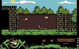 Foxx Fights Back (Commodore 64) screenshot: Small birds are attacking.