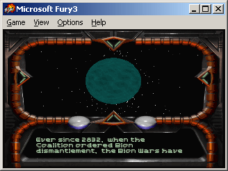 Fury³ (Windows) screenshot: First mission briefing