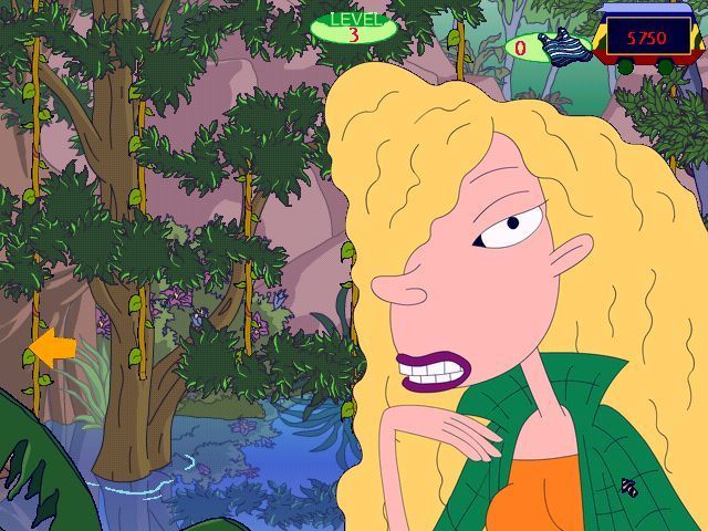 The Wild Thornberrys: Rambler (Windows) screenshot: When the player loses all their lives Debbie appears and comments before the final score is revealed