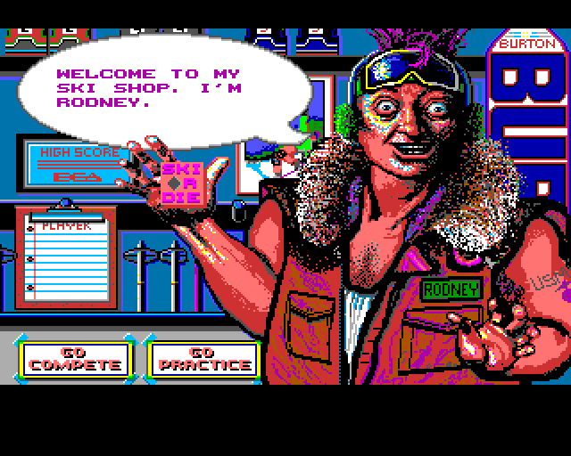 Ski or Die (Amiga) screenshot: Main menu