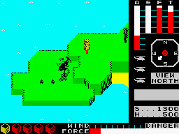 Cyclone (ZX Spectrum) screenshot: Kokola island: one extremity.