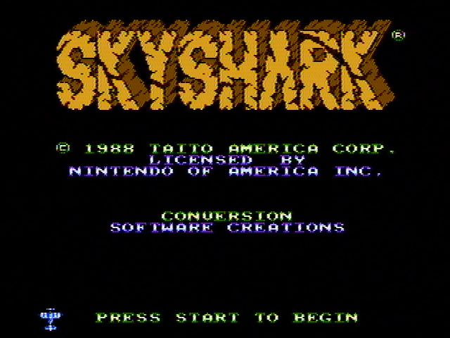 Sky Shark (NES) screenshot: Title screen