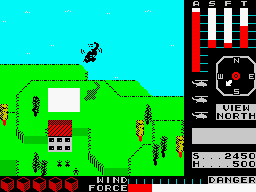Cyclone (ZX Spectrum) screenshot: Skeg island: heliport.