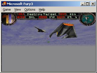 Fury³ (Windows) screenshot: Two attack ships running away.