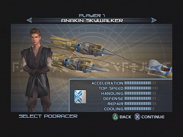 Star Wars: Racer Revenge (PlayStation 2) screenshot: Character Selection