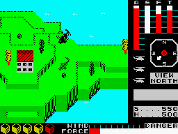 Cyclone (ZX Spectrum) screenshot: Bone Island: 2 boxes in a row.