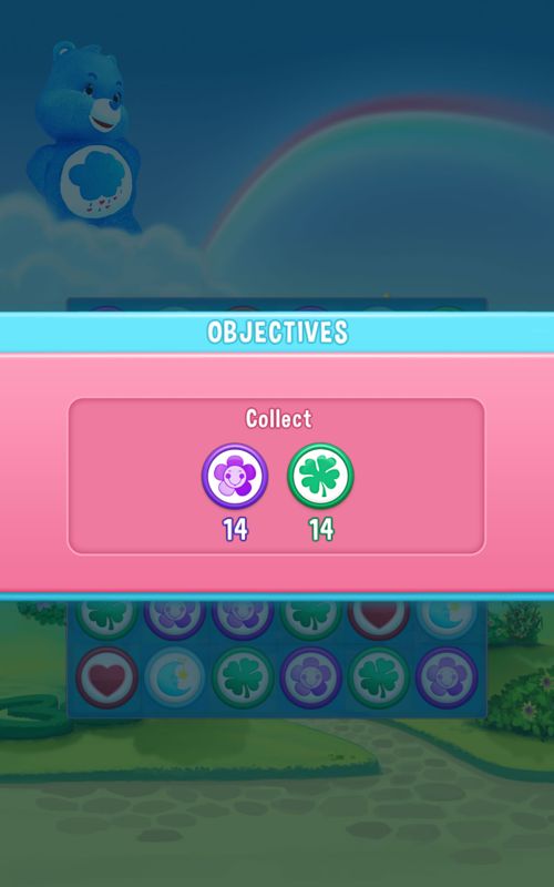 Care Bears: Belly Match (Android) screenshot: Objectives before starting a level