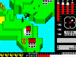 Cyclone (ZX Spectrum) screenshot: Giant's Gateway: These people are so friendly...(...emotioned...)