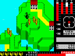 Cyclone (ZX Spectrum) screenshot: Giant's Gateway: Trees and, and trees.