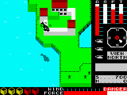 Cyclone (ZX Spectrum) screenshot: Enterprise island: tennis camp.