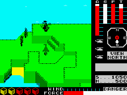 Cyclone (ZX Spectrum) screenshot: Kokola island: a beach.