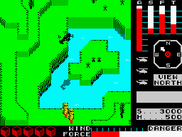 Cyclone (ZX Spectrum) screenshot: Claw island: C'mon guys how did you manage to be there?