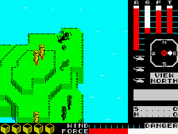 Cyclone (ZX Spectrum) screenshot: Bone Island: right extreme.