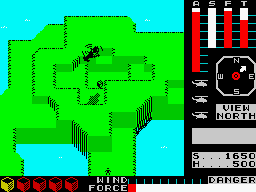 Cyclone (ZX Spectrum) screenshot: Lagoon Island: the box, 5 already captured.