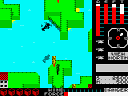 Cyclone (ZX Spectrum) screenshot: Lukeland island: waterland.