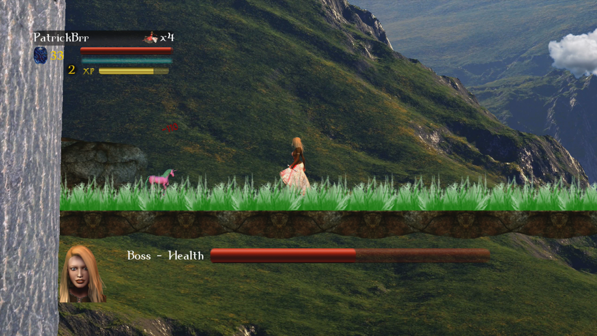 When Maidens Attack (Xbox 360) screenshot: ...we fight the first boss (Trial version)