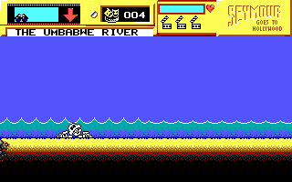 Seymour Goes to Hollywood (DOS) screenshot: Killed on the Unbabwe river (EGA)