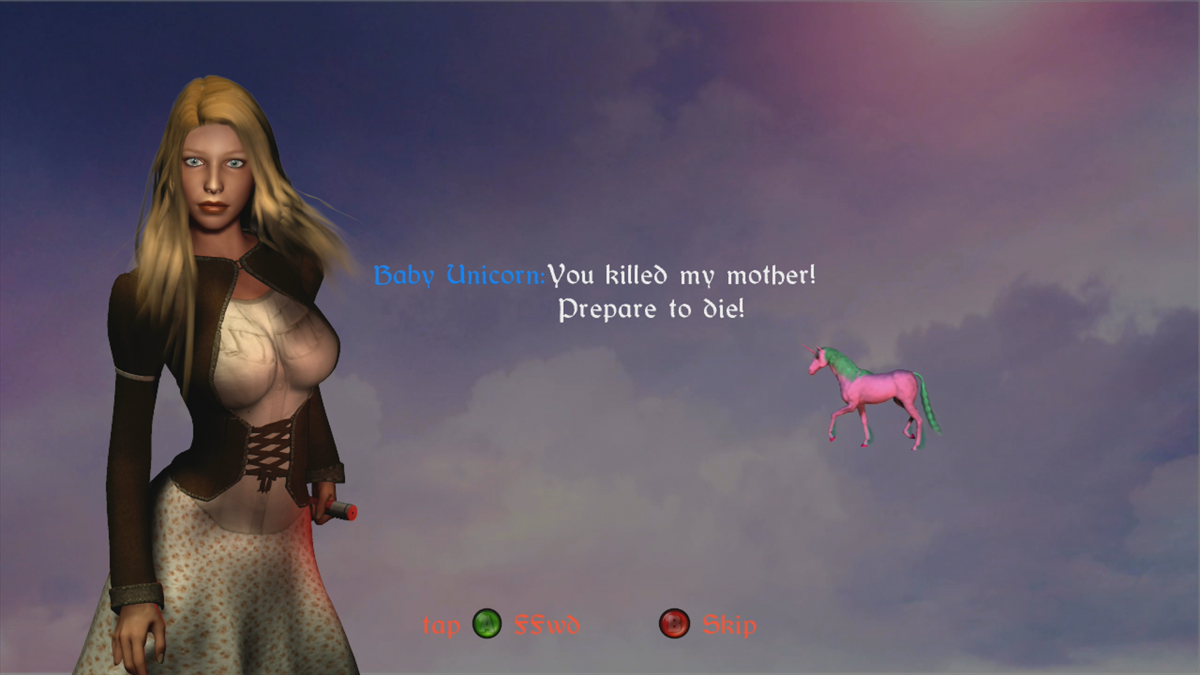 When Maidens Attack (Xbox 360) screenshot: After a small dialogue sequence... (Trial version)