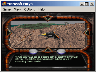 Fury³ (Windows) screenshot: Enemy ship briefing, it's too weak for us!