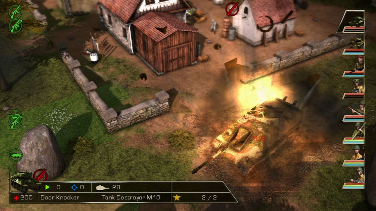History Legends of War: Patton (PlayStation 3) screenshot: Destroying German Panther with allied Tank Destroyer M10