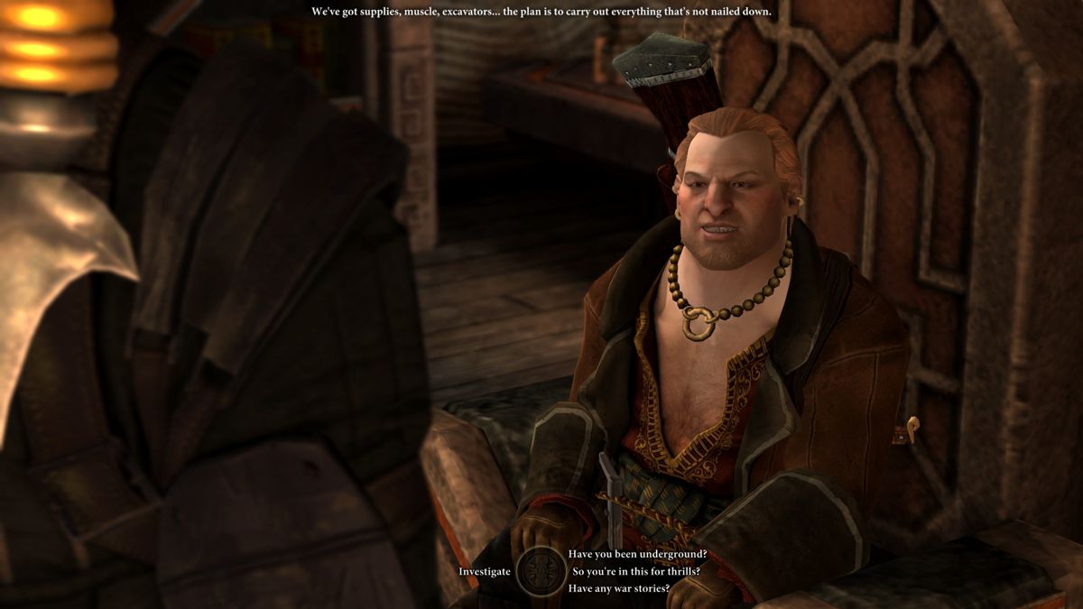 Dragon Age II (Windows) screenshot: The dialogs are now done in <moby gamegroup="Mass Effect series">Mass Effect</moby> wheel style