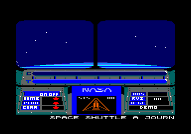 Space Shuttle: A Journey into Space (Amstrad CPC) screenshot: Title screen