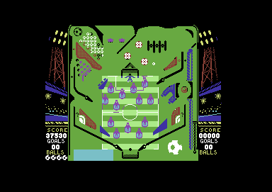 Soccer Pinball (Commodore 64) screenshot: The final (how did Villa get that far?)