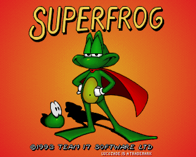 Superfrog (Amiga) screenshot: Title screen