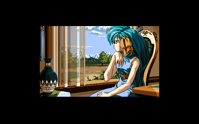 Dragon Slayer: The Legend of Heroes II (PC-98) screenshot: Lovely girl :)