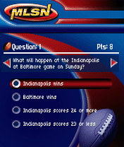 Mobile League Sports Network (BREW) screenshot: Make your choices