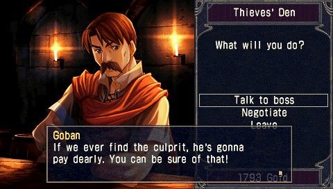 Ys I & II Chronicles (PSP) screenshot: Ys I: Goban, the leader of thieves