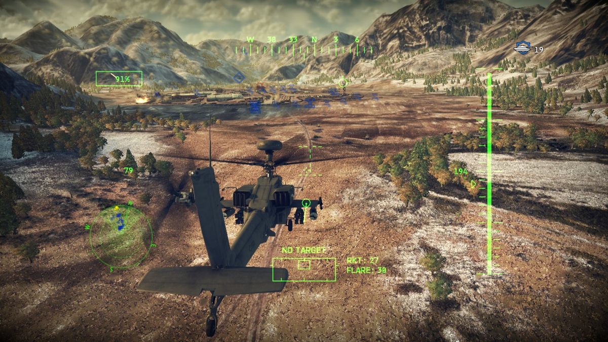Apache Air Assault (Windows) screenshot: AH-64D External view.