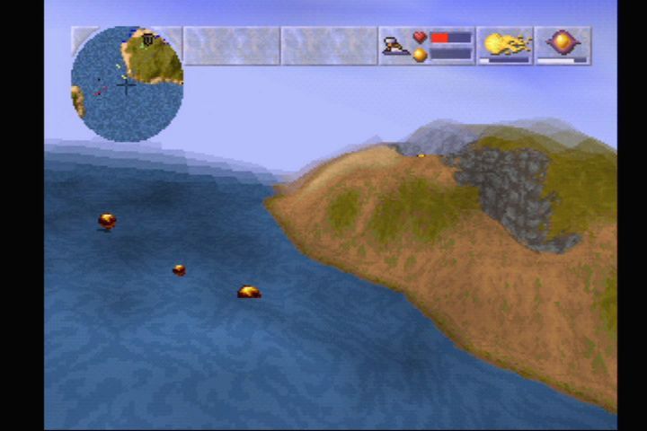Magic Carpet Plus (PlayStation) screenshot: No reflections in the PS version.