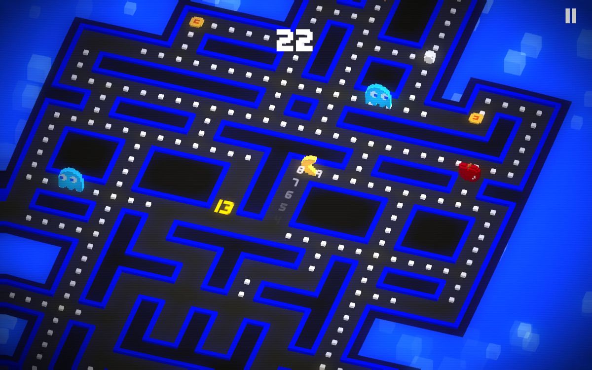 Pac-Man 256 (Windows) screenshot: A regular Pac-Man 256 game in progress
