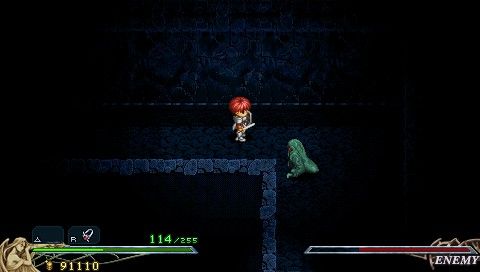 Ys I & II Chronicles (PSP) screenshot: Ys I: weird-looking monster