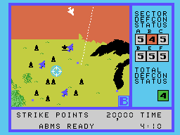 WarGames (ColecoVision) screenshot: Sector B (Midwest and Plains States)