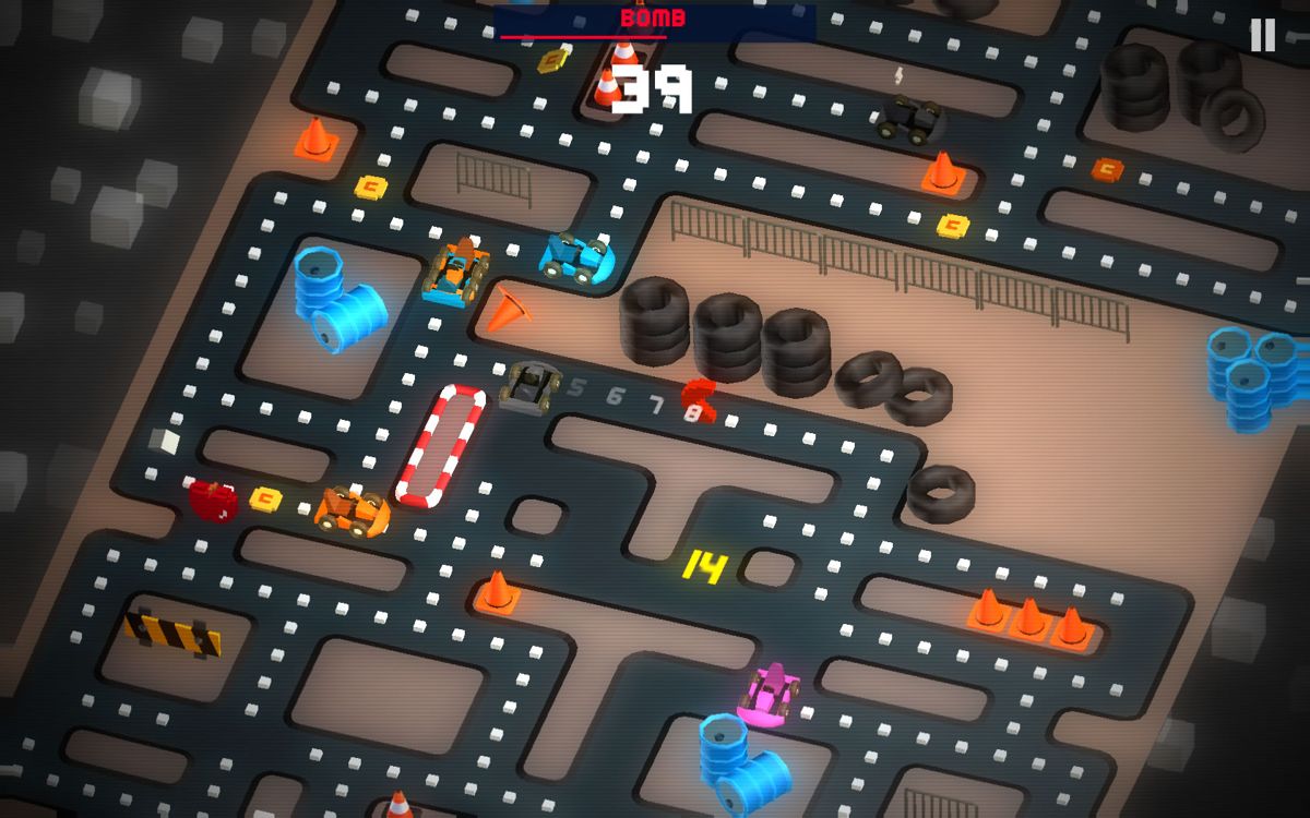 Pac-Man 256 (Windows) screenshot: Go Karts variant
