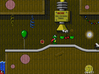 Superfrog (DOS) screenshot: Big sucking thing!