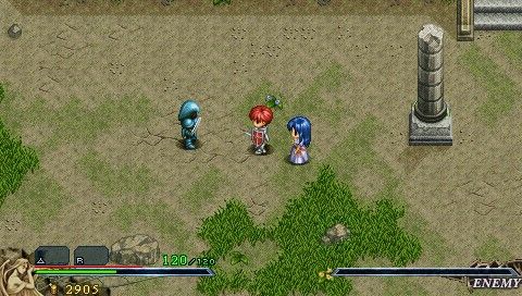 Ys I & II Chronicles (PSP) screenshot: Ys I: escorting Feena to safety