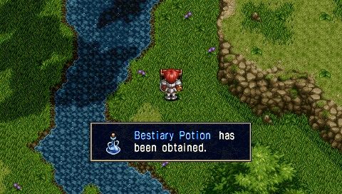 Ys I & II Chronicles (PSP) screenshot: Ys I: Bestiary potion obtained